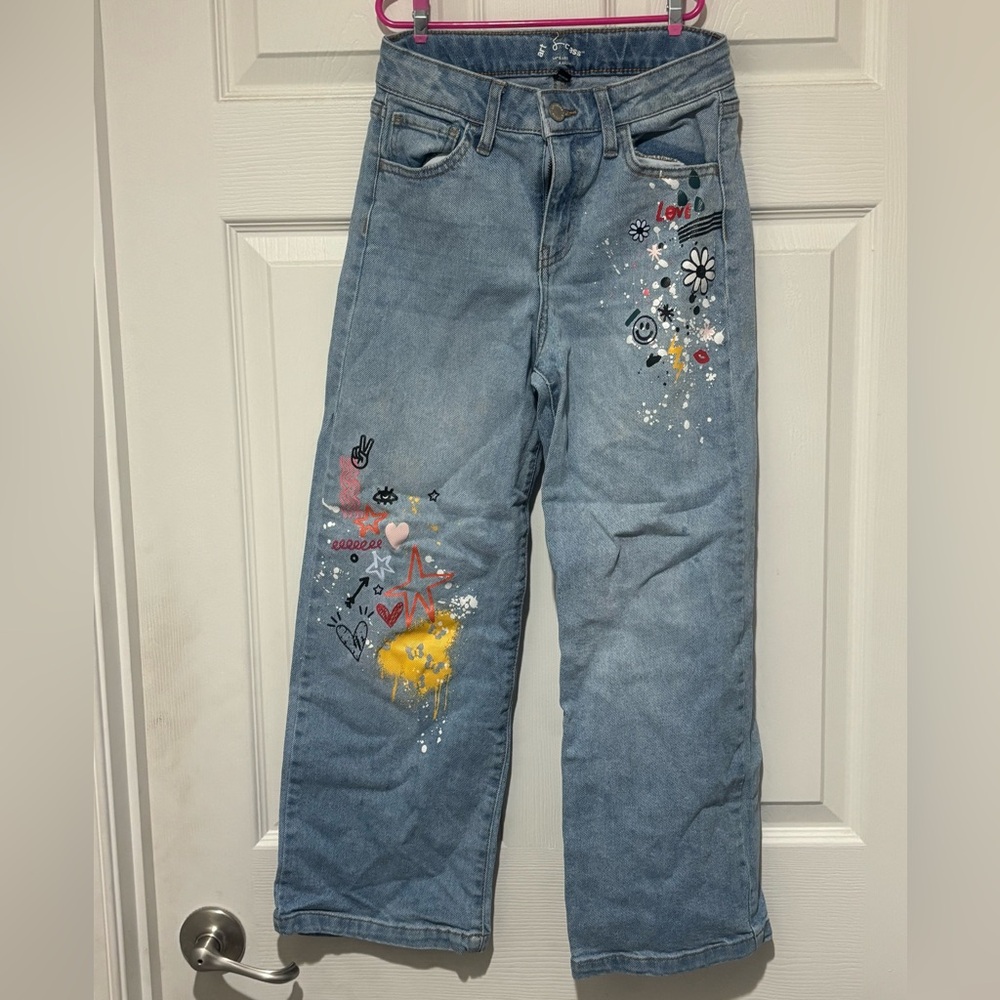 Art Class Kids Jeans with Fun Graphics - Blue